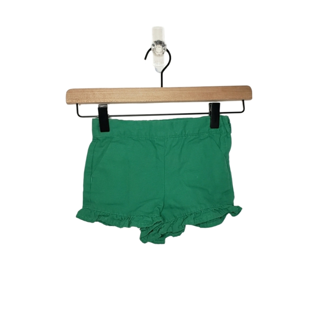Janie and Jack 3T Toddler Girl Green Ruffle Hem Adjustable Waist Shorts